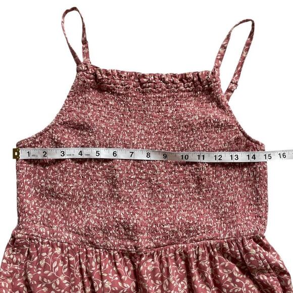 Old Navy Smocked Cami Jumpsuit Ruffled Square Neck Ditsy Floral Print Med - Picture 11 of 13